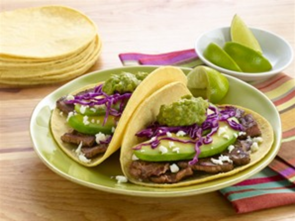 Beef Tacos with Pomegranate Guacamole