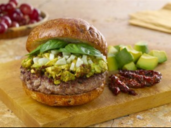 Tuscan Burgers & Avocado-Tomato Spread