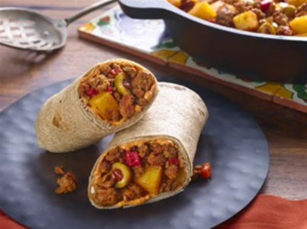 Simple Spanish and Beef Potato Wraps