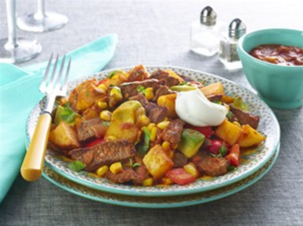 Simple Beef and Potato Skillet Ole'