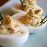 Bacon Deviled Eggs with White Truffle Oil