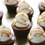 Brownie Bites with Caramel Buttercream