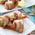 Crab Stuffed Bacon Wrapped Butterfly Shrimp